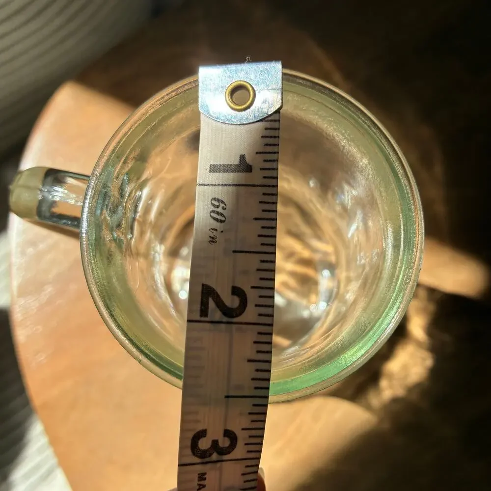 Midcentury Small Clear Glass Pitcher Vase Cup